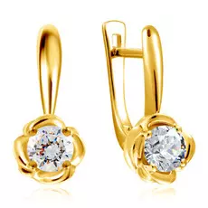 Серьги с английским замком из золота 01С139299