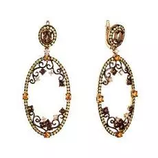 Серьги с английским замком из золота AAS-3372E_SR_SM_SQ_YG