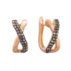 Серьги с английским замком из золота E33380_SR_DC_PINK