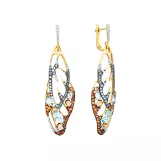 Серьги с английским замком из золота MKER0323(R)_OS_BT_SQ_YG