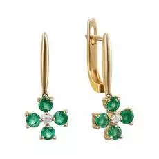 Серьги с английским замком из золота AAS-3803E_SR_EM_YG