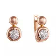 Серьги с английским замком из золота E12109DPN_SR_PINK