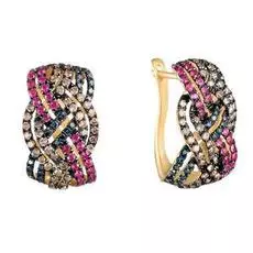 Серьги с английским замком из золота E27817RB_SR_DL_DN_PS_YG