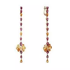 Серьги с английским замком из золота RE6712_YS_CT_RH_YG