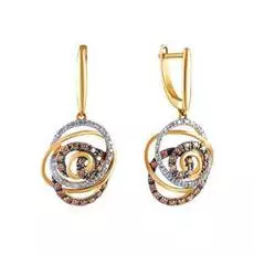 Серьги с английским замком из золота E24308R_SR_DN_YG