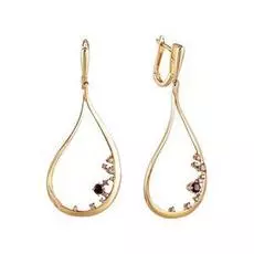 Серьги с английским замком из золота E38373A-3_DN_SQ_YG