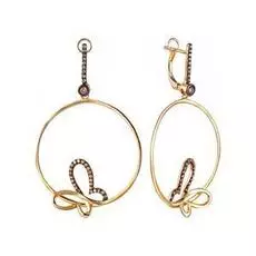 Серьги с английским замком из золота E46644B0S14YB001_DN_YG