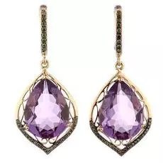 Серьги с английским замком из золота E01425AM4YT_SR_DG_AM_YG