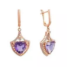 Серьги с английским замком из золота E01449AM4RK_AM_PINK