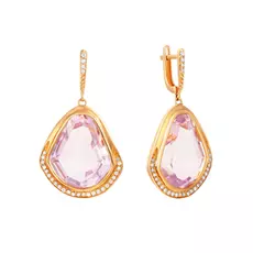 Серьги с английским замком из золота AAS-2970E-1_SR_PAM_PINK