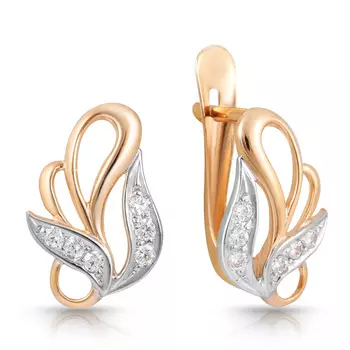 Серьги с английским замком из золота 01С110539