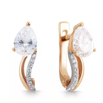 Серьги с английским замком из золота 01С115947