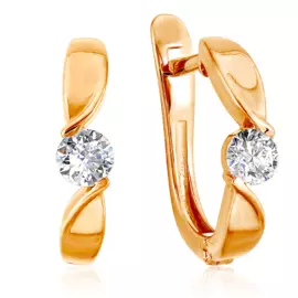 Серьги с английским замком из золота 01С614365