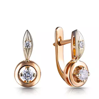 Серьги с английским замком из золота 09390