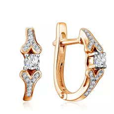 Серьги с английским замком из золота 36-41E01259-X1DD