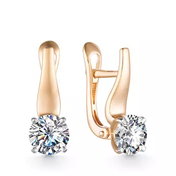 Серьги с английским замком из золота 21802826