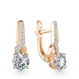 Серьги с английским замком из золота 21802811