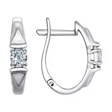 Серьги с английским замком из золота 1021126