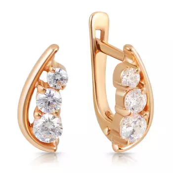 Серьги с английским замком из золота 01С114541