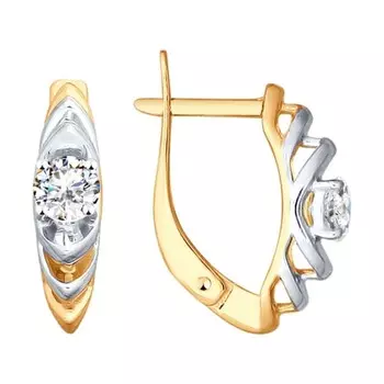 Серьги с английским замком из золота 81020359