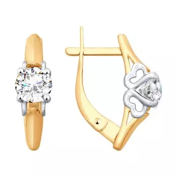 Серьги с английским замком из золота 81020360