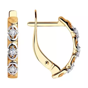 Серьги с английским замком из золота 81020425