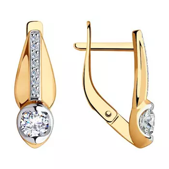 Серьги с английским замком из золота 028461