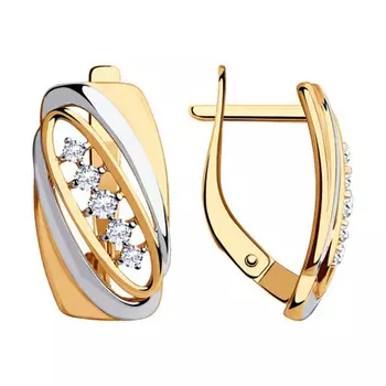 Серьги с английским замком из золота 028401