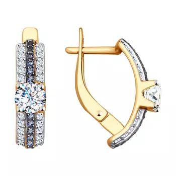 Серьги с английским замком из золота 027896