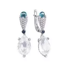 Серьги с английским замком из золота AAS-3963E_SR_SA_BT_WG