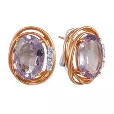 Серьги с английским замком из золота AAS-3784E_SR_PAM_PINK