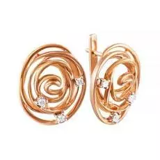 Серьги с английским замком из золота AAS-3785E_SR_PINK