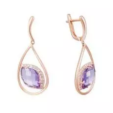 Серьги с английским замком из золота AAS-3414E_SR_AM_PINK