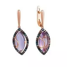 Серьги с английским замком из золота AAS-3719E_SR_DC_AM_PINK