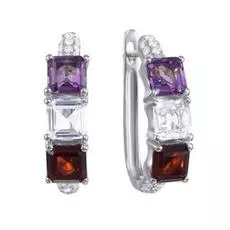 Серьги с английским замком из золота AAS-3836E_SR_AM_GR_WG