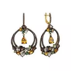 Серьги с английским замком из золота AAS-3162E_SR_DN_MC_YG