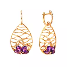 Серьги с английским замком из золота E46618A0S14R002_AM_PINK