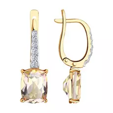 Серьги с английским замком из золота 727214