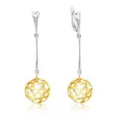 Серьги с английским замком из золота С-41001