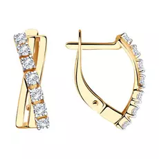 Серьги с английским замком из золота 028189