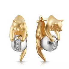 Серьги с английским замком из золота С-24030