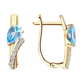 Серьги с английским замком из золота 726107