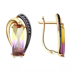 Серьги с английским замком из золота 726079