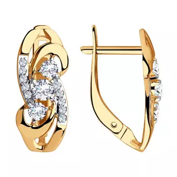 Серьги с английским замком из золота 028281