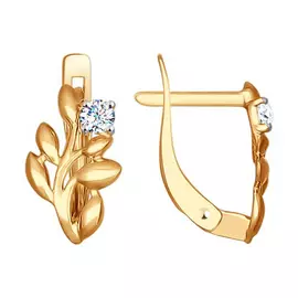 Серьги с английским замком из золота 027255