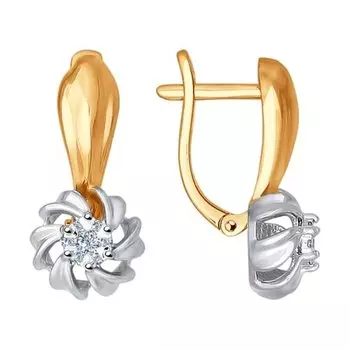 Серьги с английским замком из золота 1021018