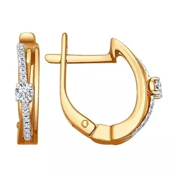 Серьги с английским замком из золота 1020827