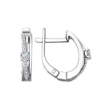 Серьги с английским замком из золота 1020828