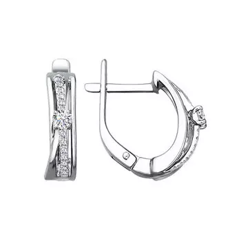 Серьги с английским замком из золота 1020830