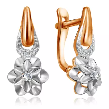 Серьги с английским замком из золота 1020886